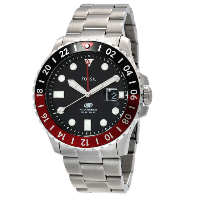 Fossil Blue GMT SilverTone Men's Watch